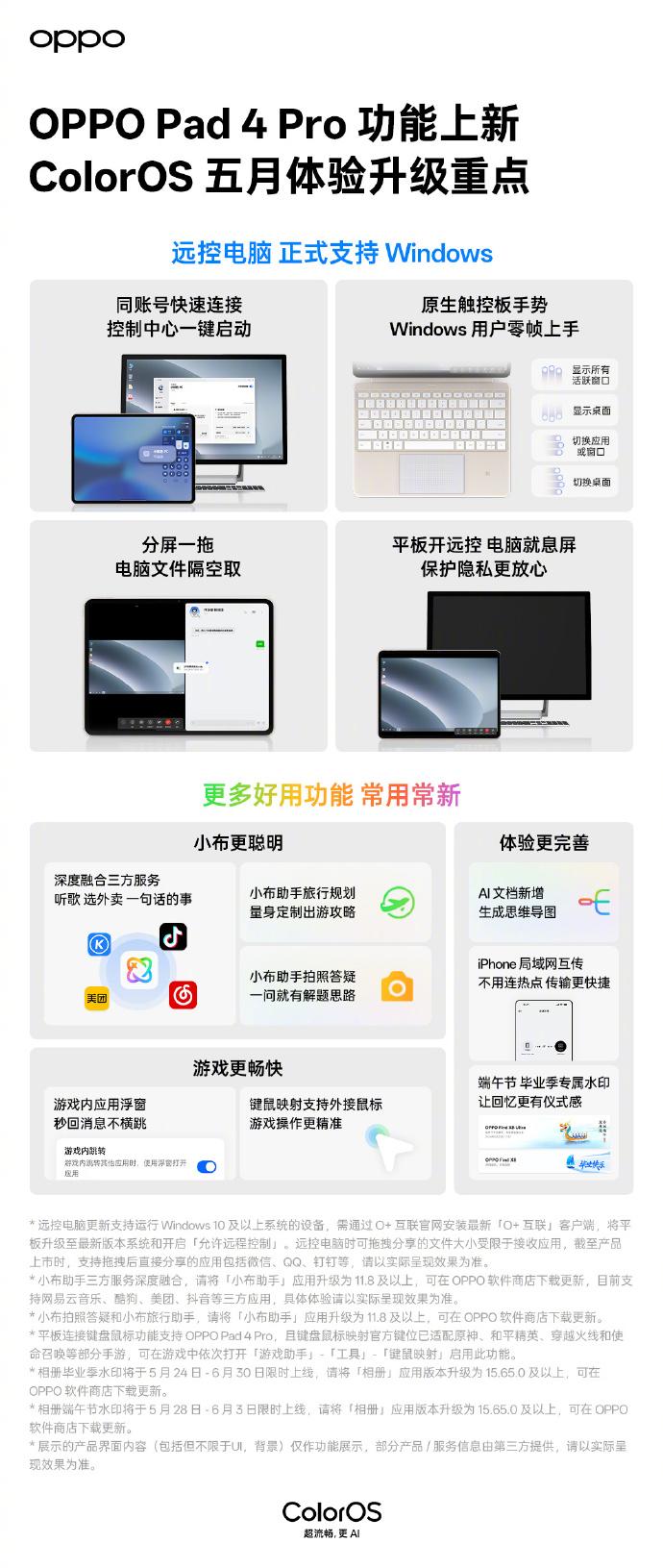 OPPO Pad 4 Pro 平板迎来五月功能升级，支持远程电脑操作，正式引入Windows操作系统